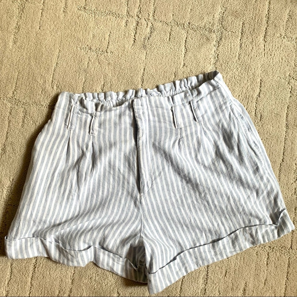 Abercrombie & Fitch Blue and White Striped Shorts
